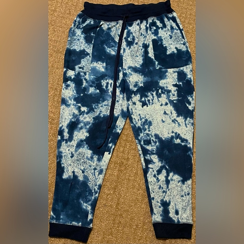 Tie Dye Sweatpants Adjustable with Pockets - L Time And Tru